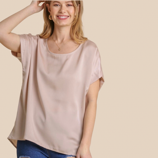 Basic Blush Satin Top