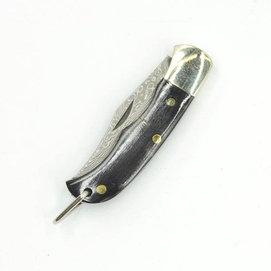 Black Ox-horn Inlay Folding Knife