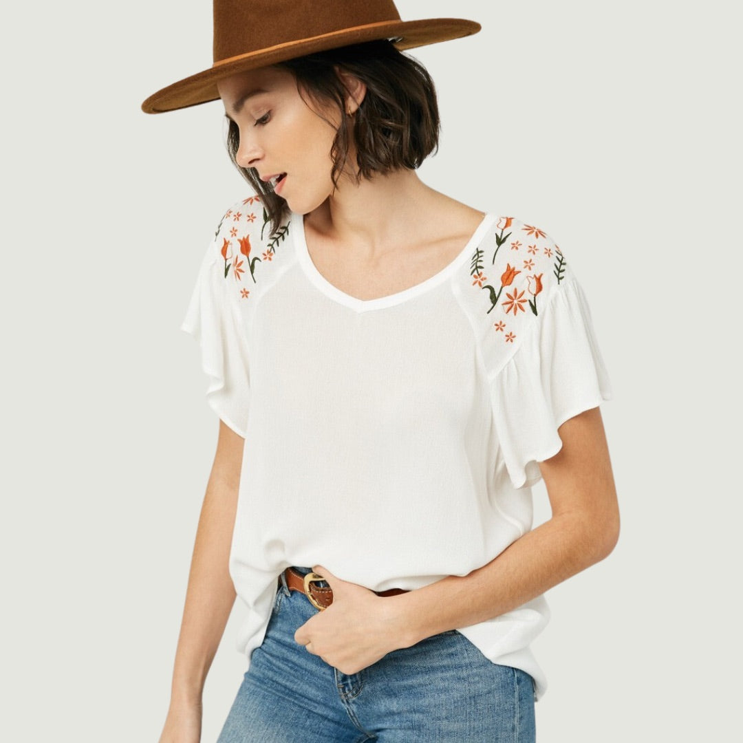 Flutter Sleeve Top